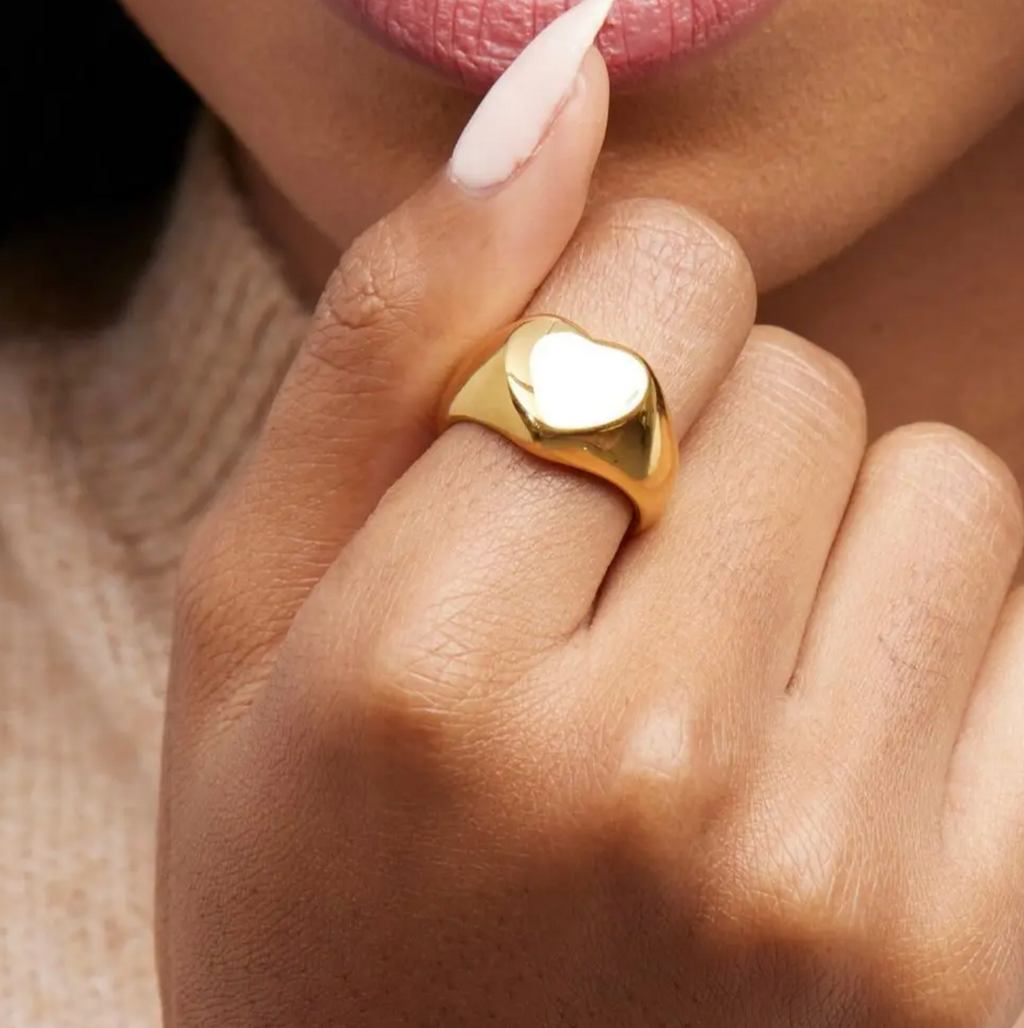 Romantic Heart Shaped Stainless Steel Ring